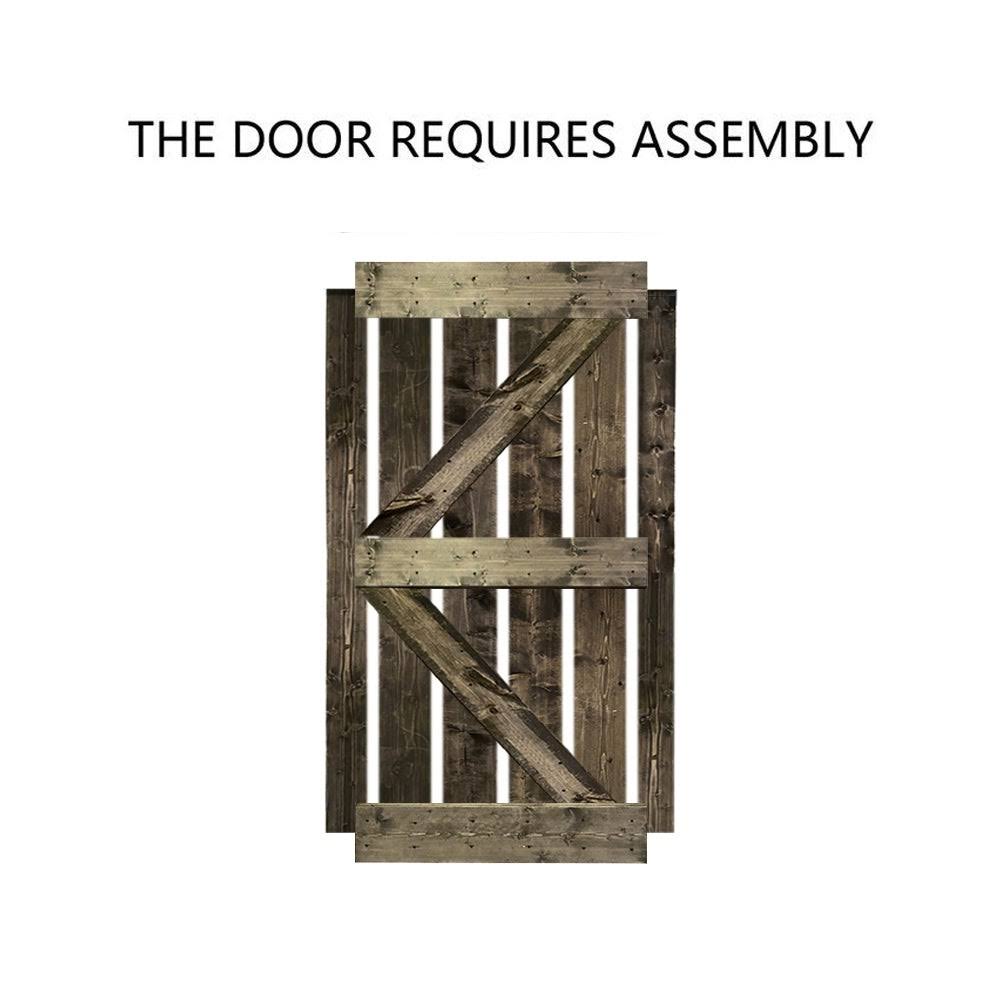 Colonial Maple Stained Pine Wood Interior Sliding Barn Door with Hardware Kit T71253