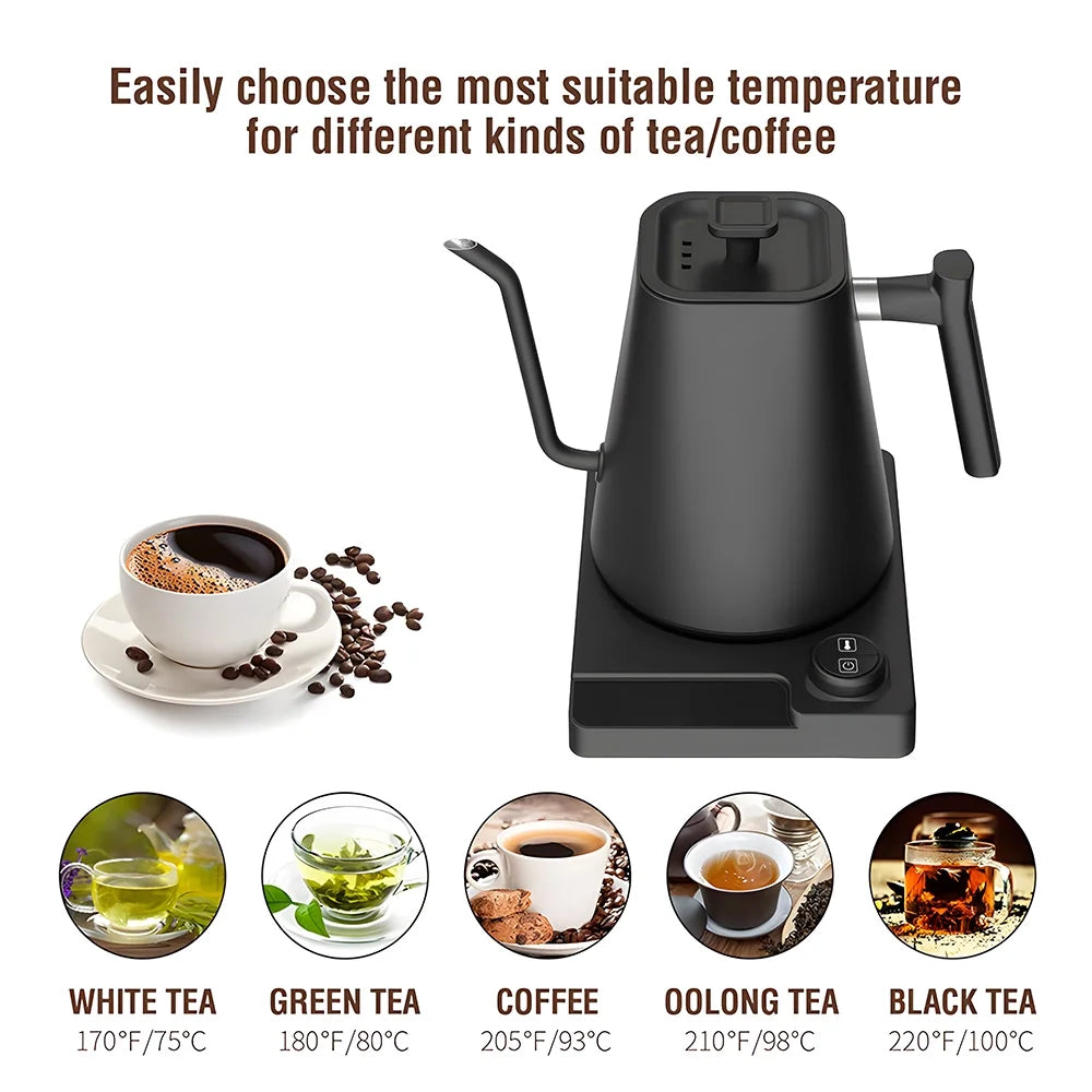 1.0L Pour Over Kettle with Temperature Control and LCD Display T72265
