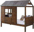 Rustic Walnut Twin Log Cabin Loft S72468