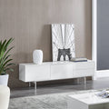 White 70.9x22 TV Console with Soft-Close Doors I97864