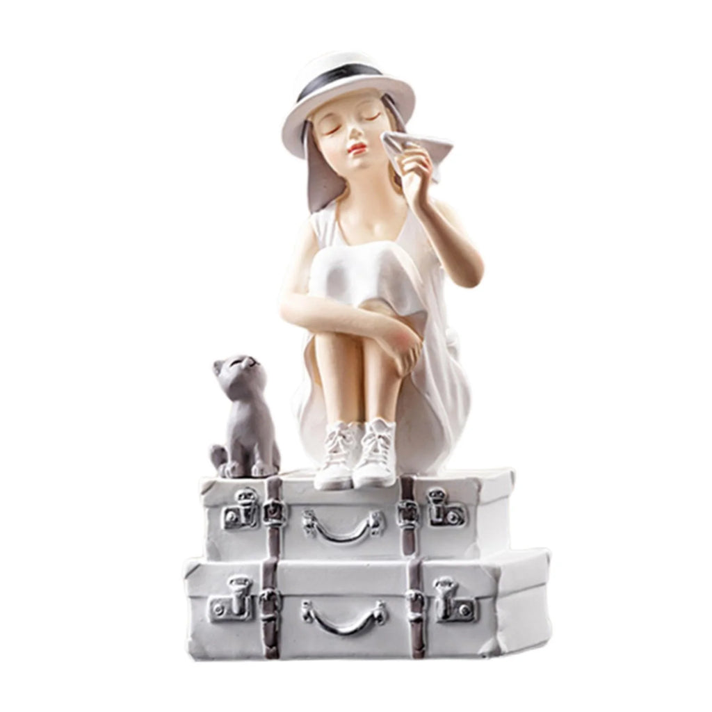 Girl Figurine Statue Sculpture Desktop Ornament R291