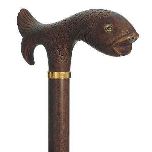 Wooden Fish Handle Walking Stick V166271