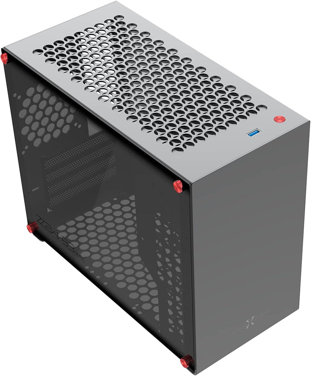 Dark Gray Aluminum Micro ATX Computer Case with Tempered Glass V4620