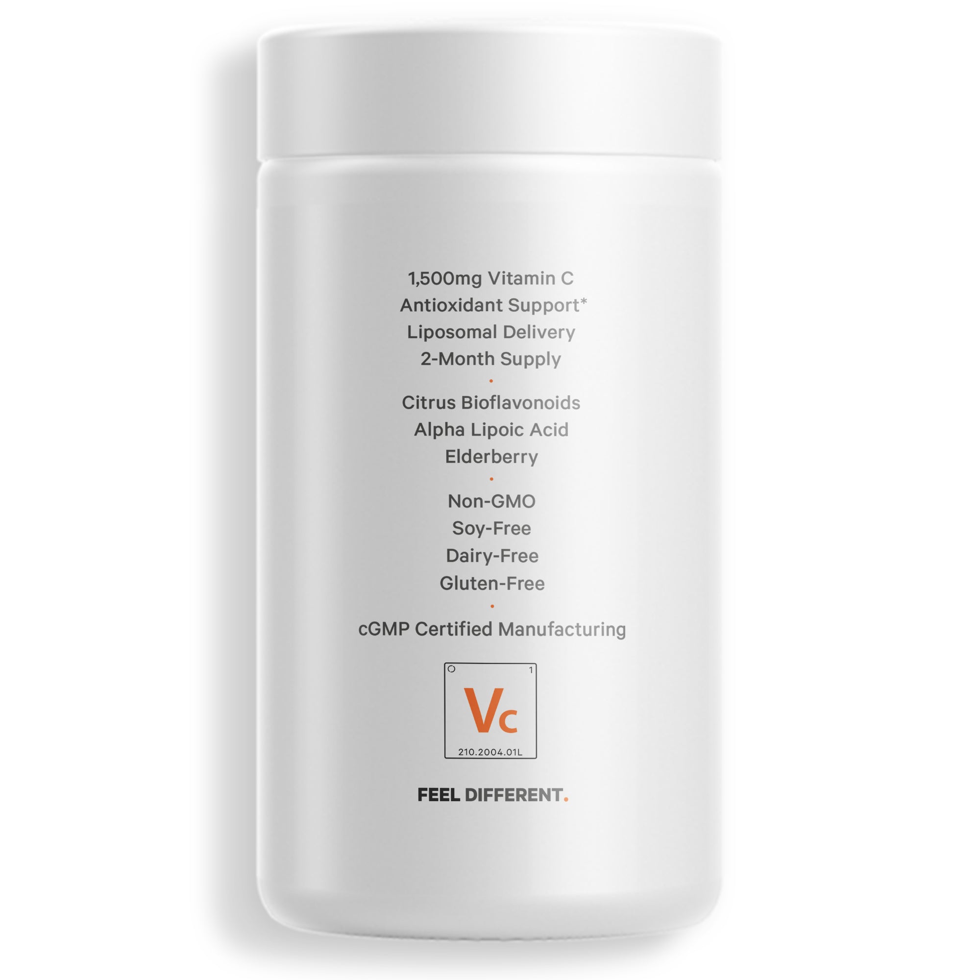 Liposomal Vitamin C 1500mg with Zinc, Elderberry, Quercetin & Rose Hips, 180 ct F714