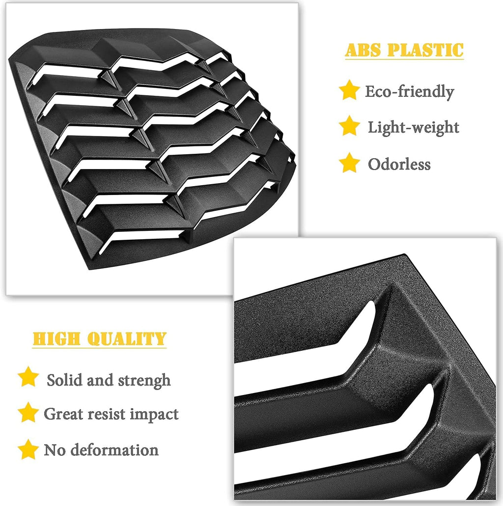 Rear Window Louver ABS Matte Black Windshield Sunshade Cover D6512