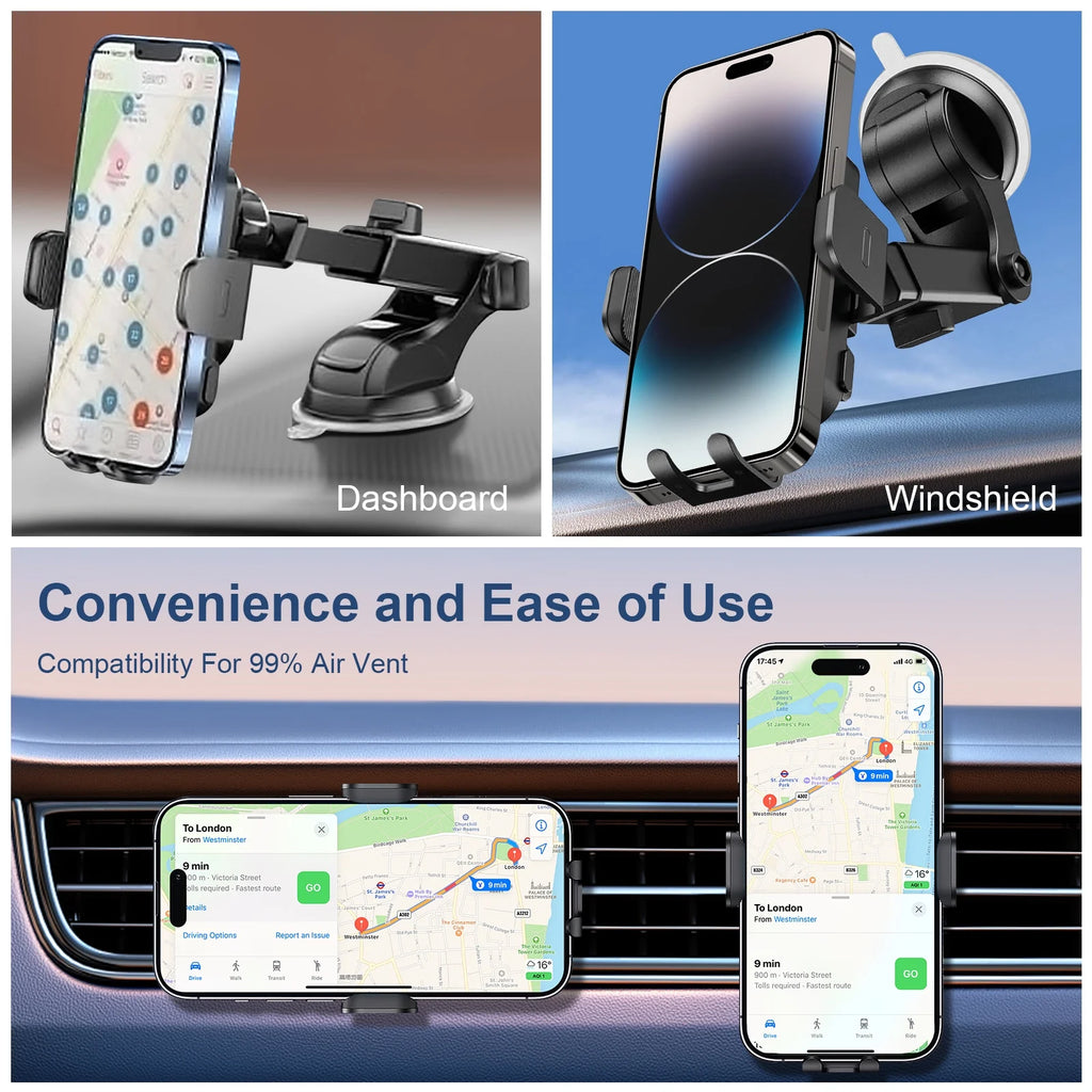 Black 3-in-1 Car Phone Holder Wireless Charger K16961