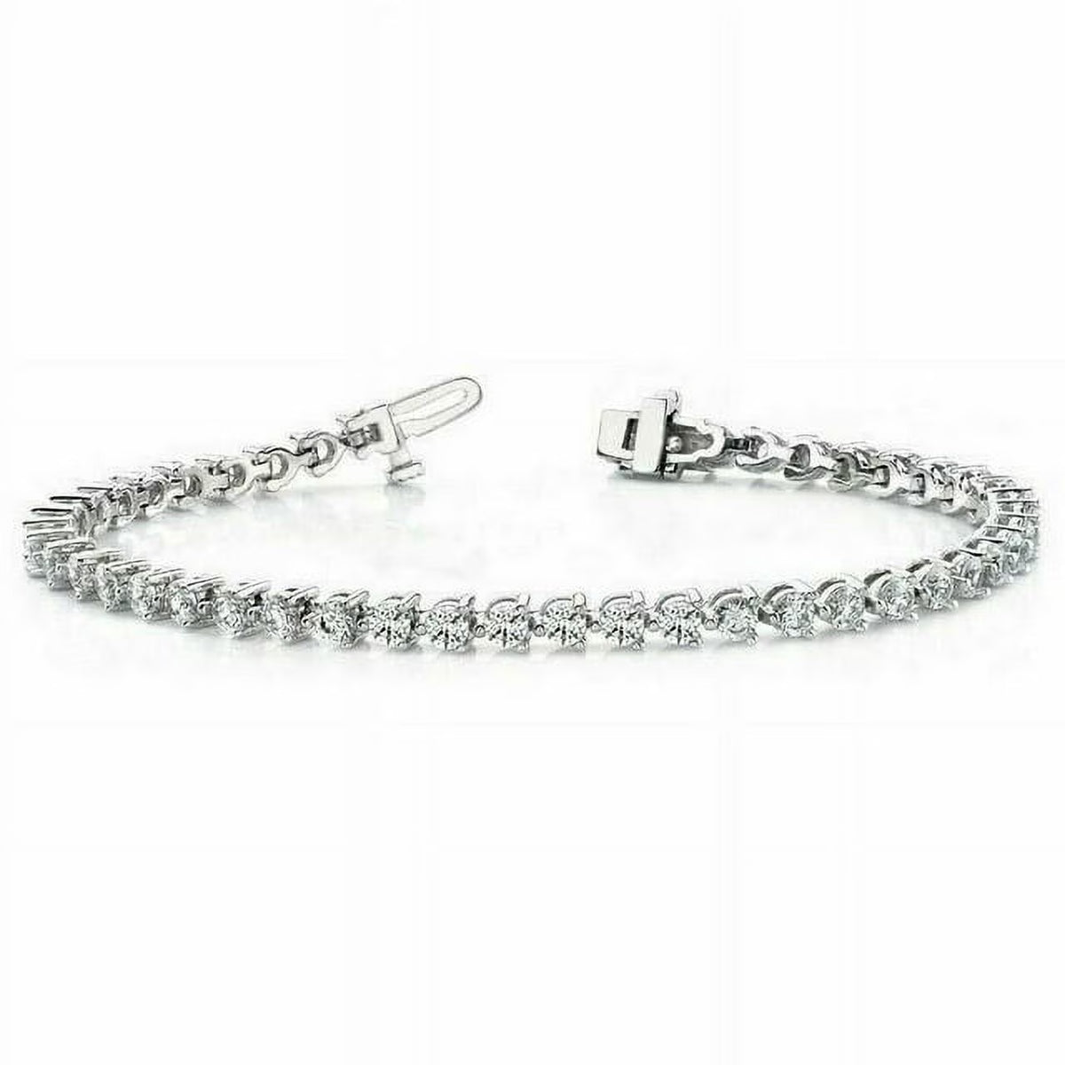 14K White Gold Tennis Bracelet C328523