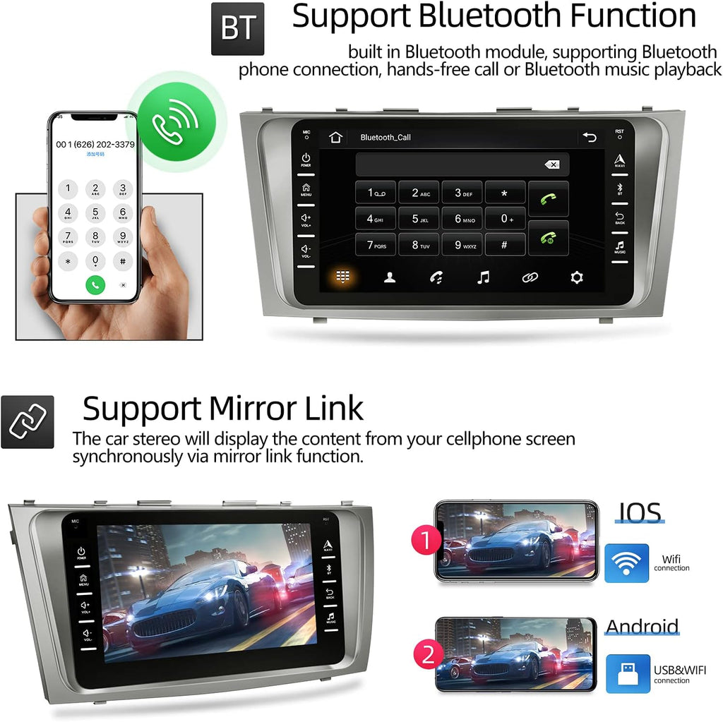 8 Inch Double Din Car Stereo with Backup Camera and Bluetooth G24614