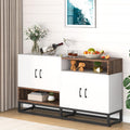 4 Door Storage Cabinet with Open Shelves N781429