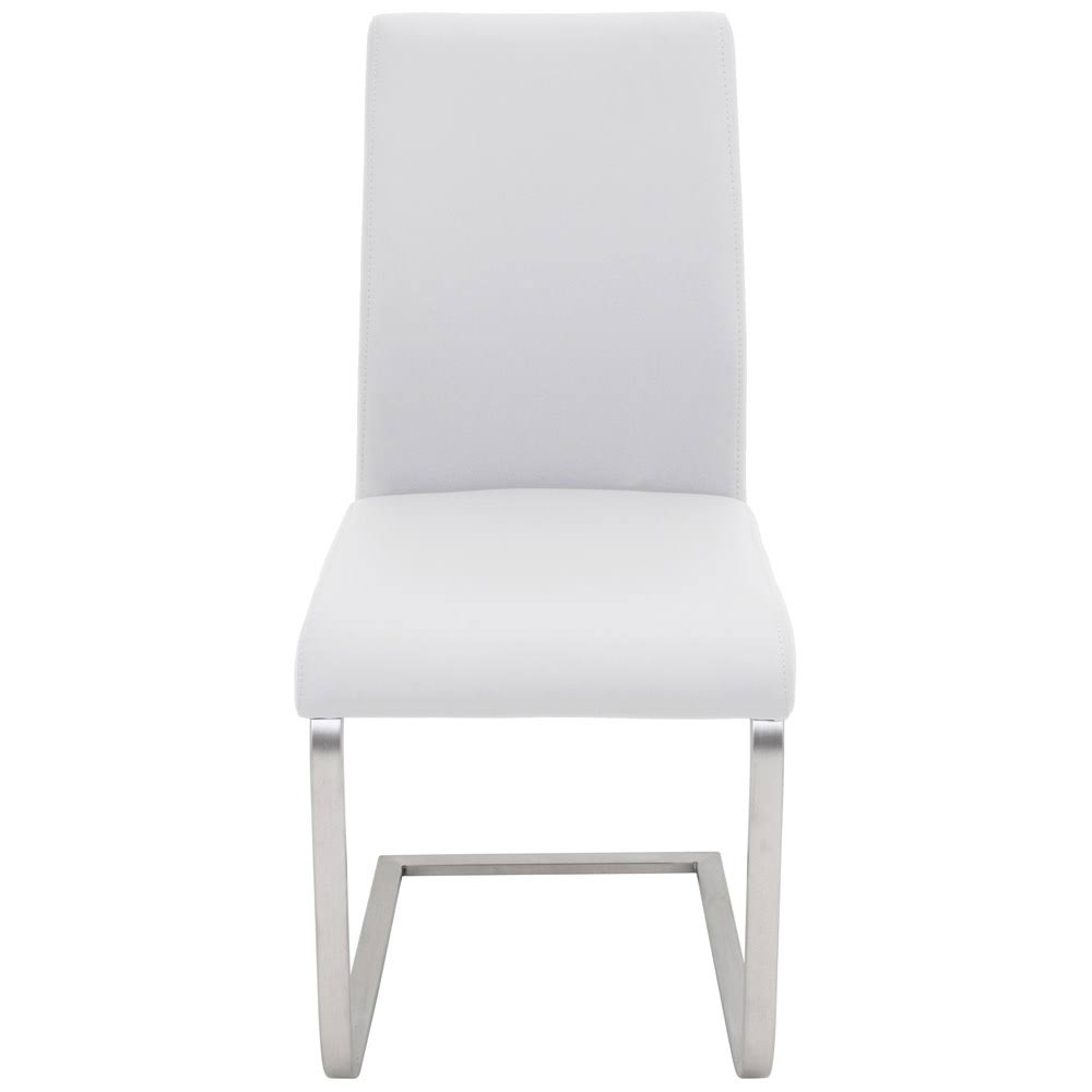 White Leather Dining Chair Set of 2 L7231