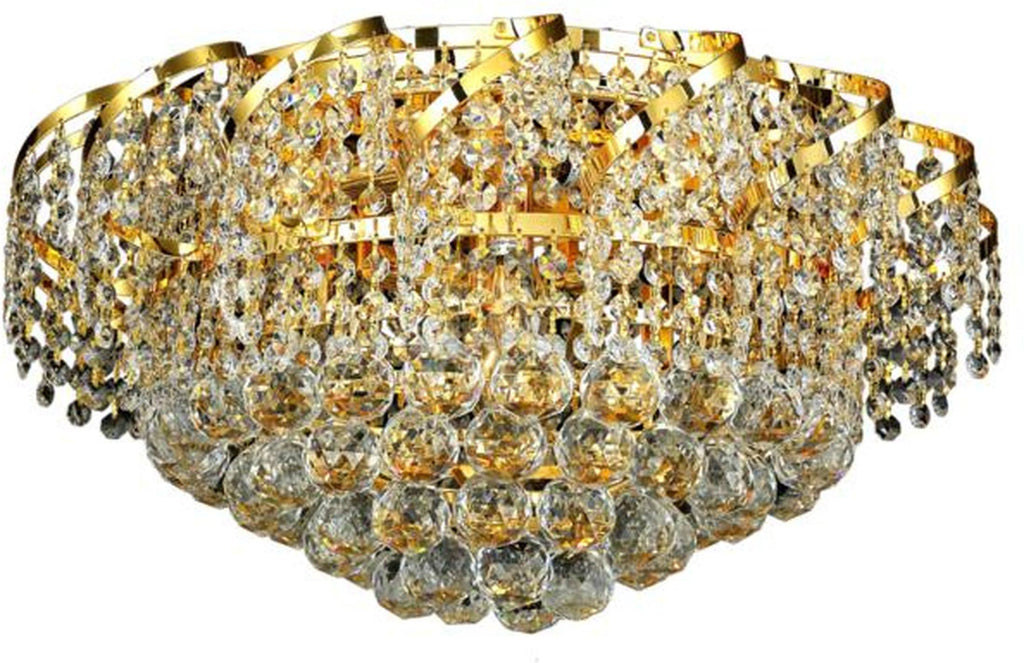 8 Light Gold Flush Mount Crystal D5753