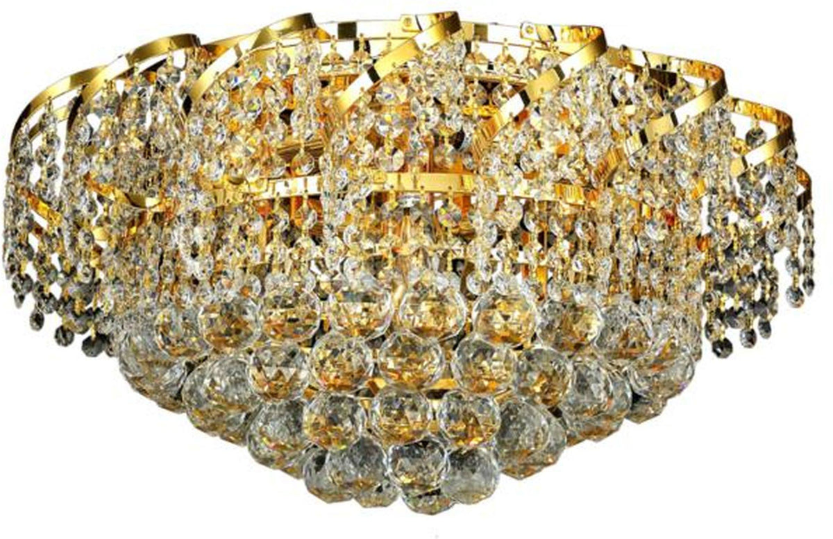 8 Light Gold Flush Mount Crystal D5753