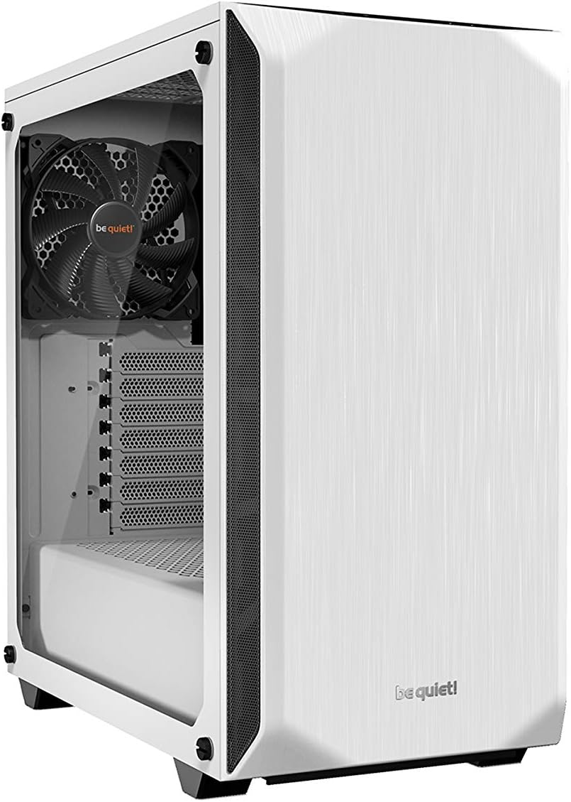 White Mid Tower ATX case with ARGB and tempered glass window A178