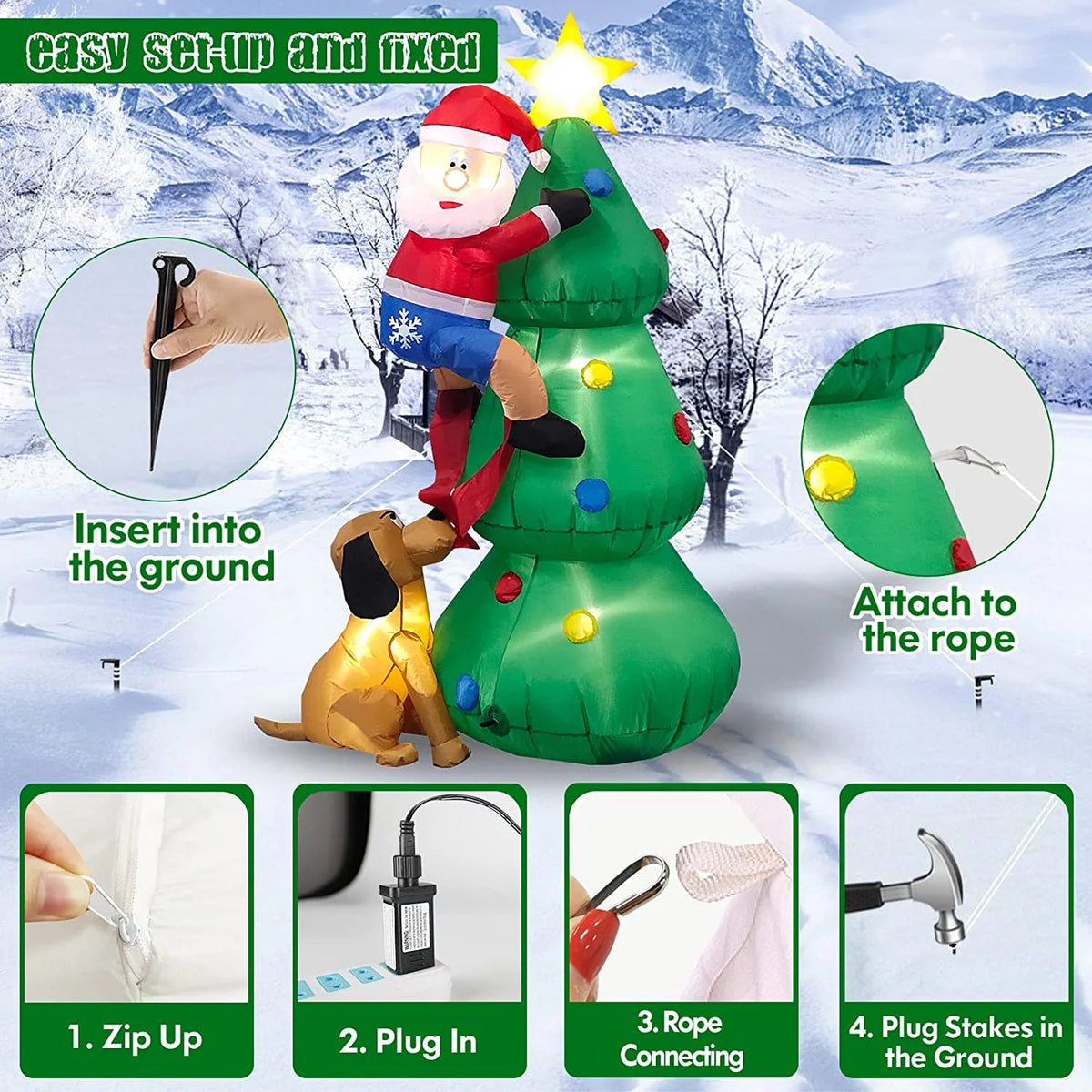 Inflatable Christmas Tree Decoration with LED Lights I2766