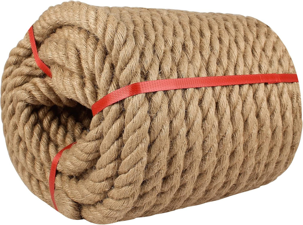 Thick Jute Rope 1 inch x 100 ft 4 Strand Twisted X2967