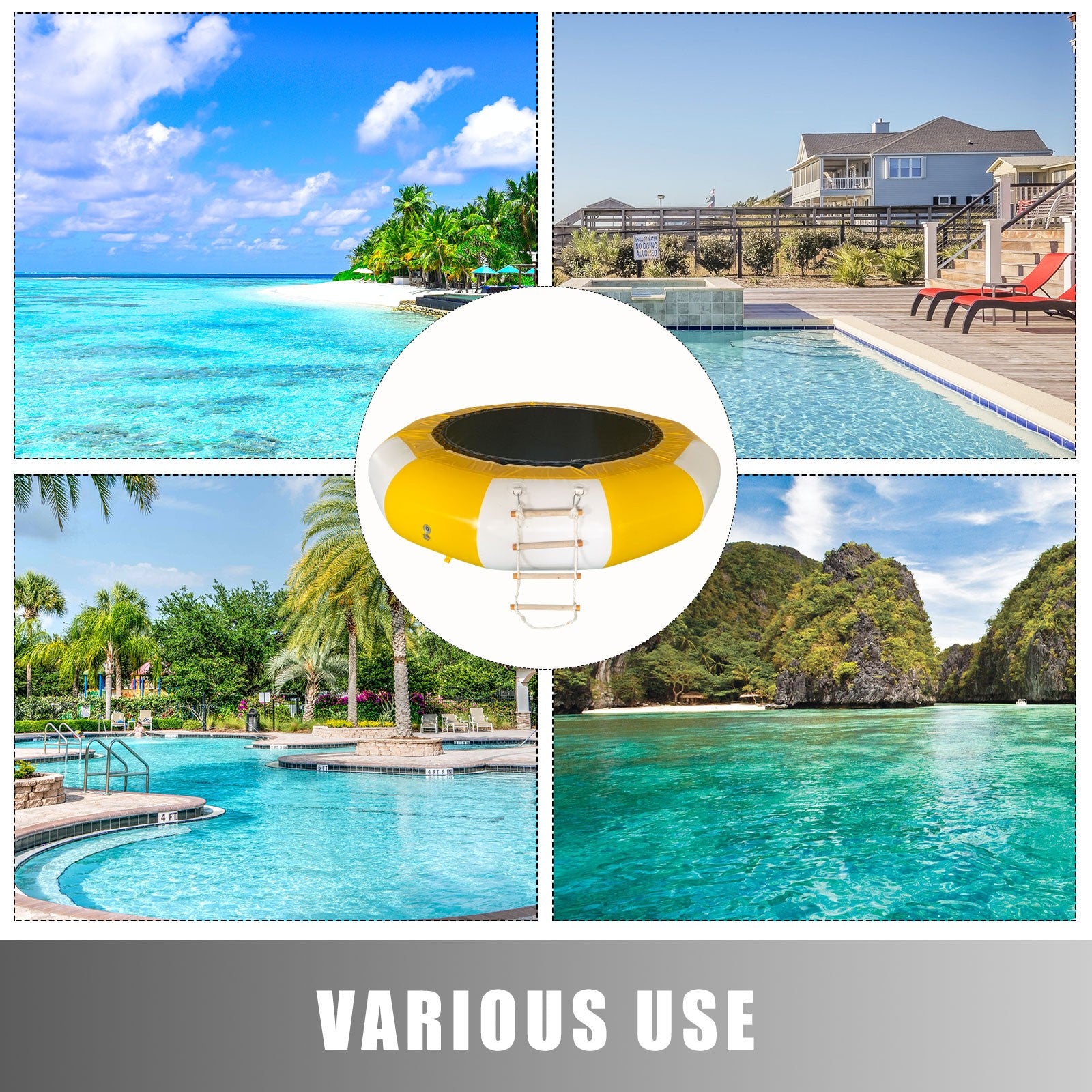 10Ft Inflatable Water Trampoline Swim Platform T2013