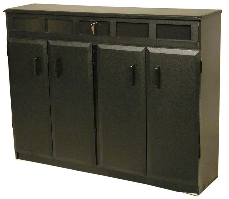 Top Load Media Cabinet Oak/Black V47010
