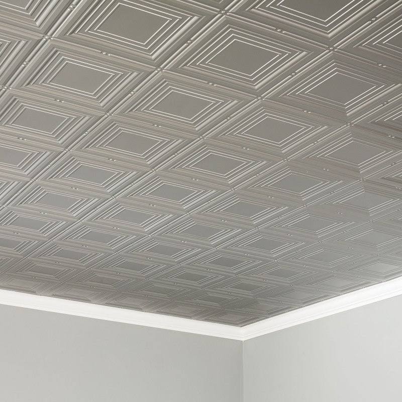 Argent Silver 2ft x 4ft Glue Up Ceiling Tile (5 Pack) A661763