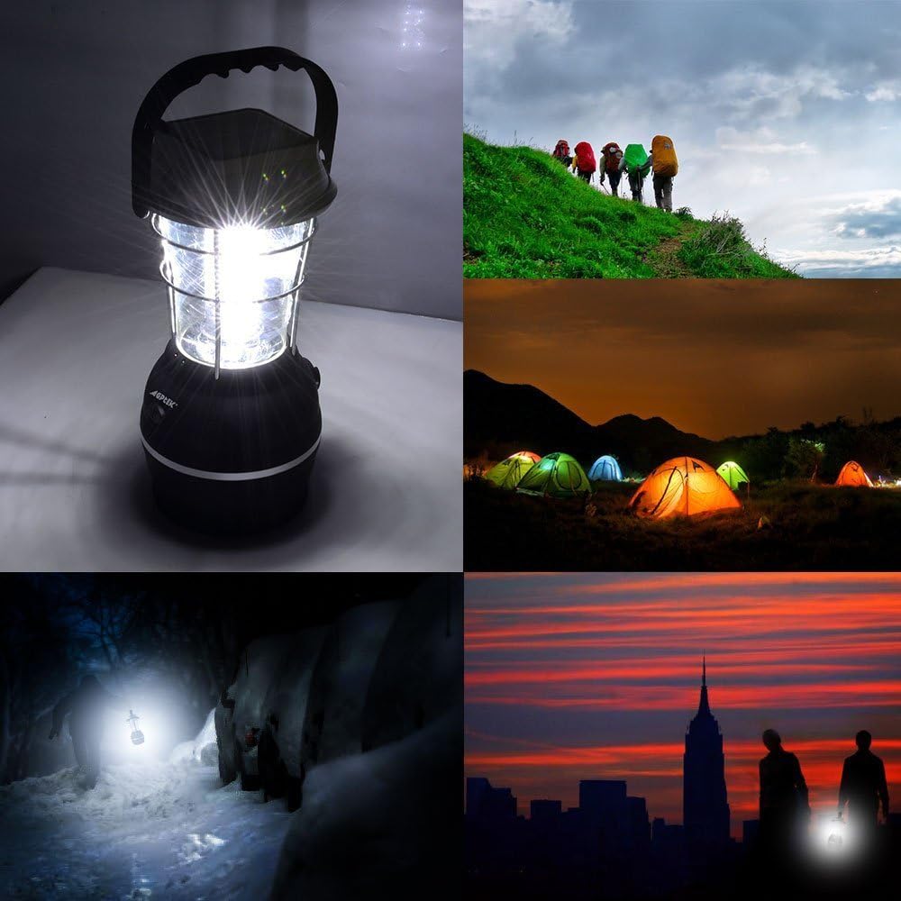 Solar Lantern, 5 Mode Hand Crank Dynamo 36 LED Rechargeable Camping Lantern X814