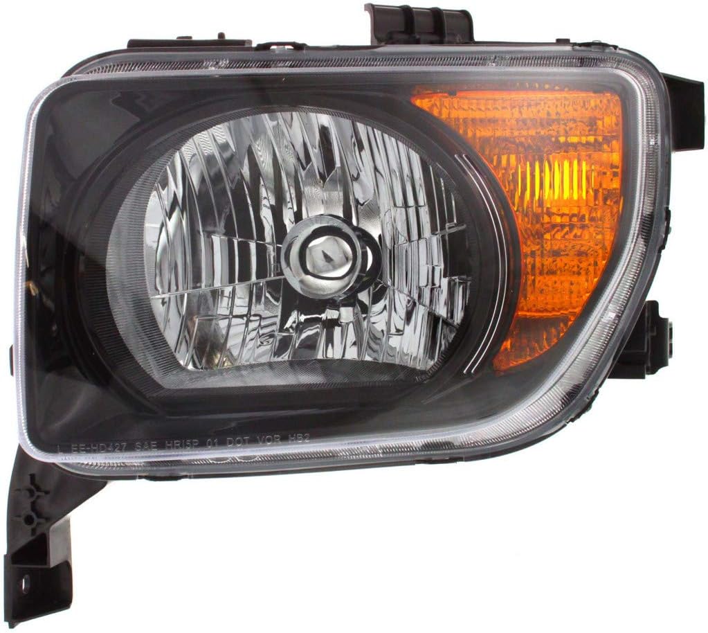 Headlight Assembly Pair for Honda Element 2007 2008 Black Bezel R8036