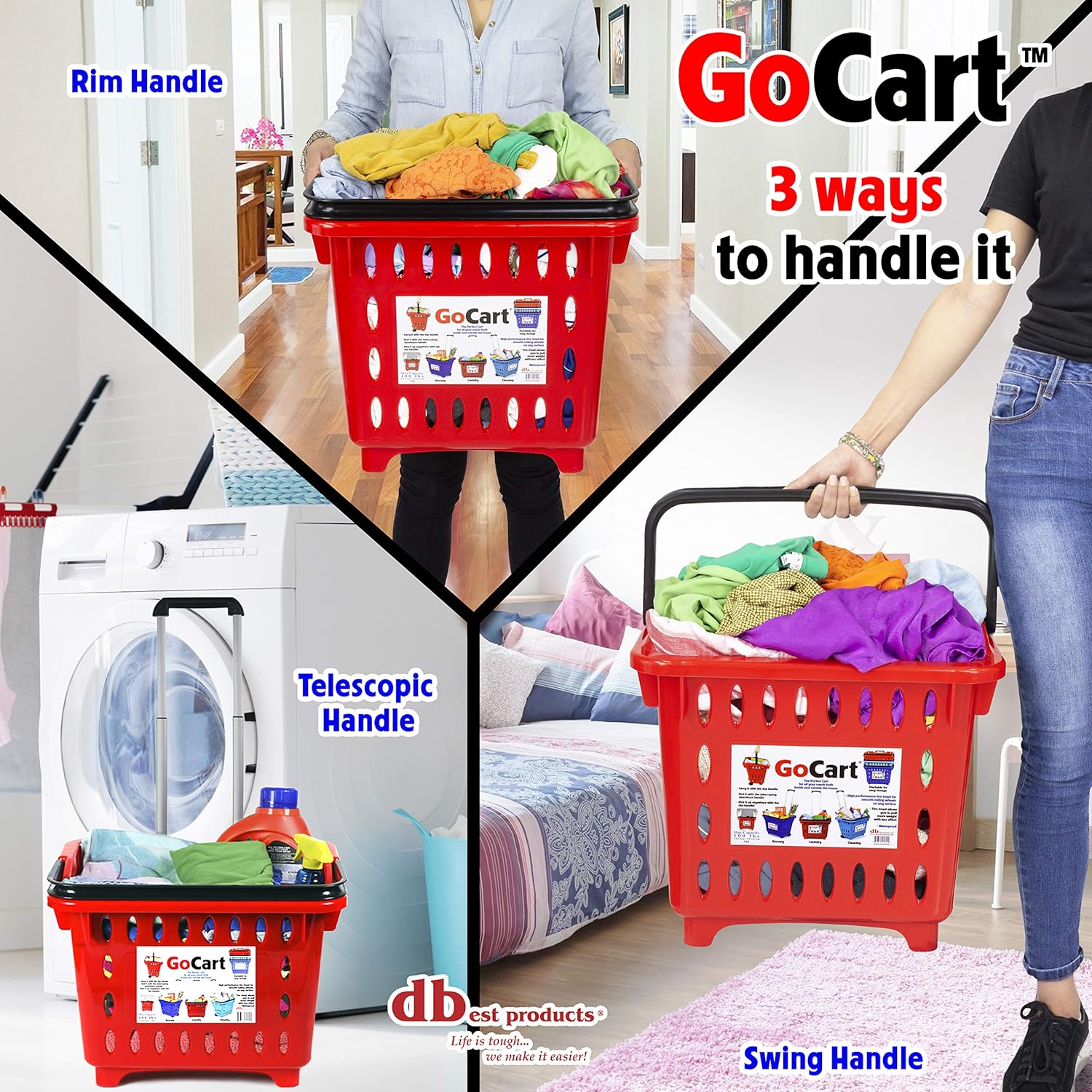 Crimson Red Grocery Cart on Wheels (5 pack) Q5330