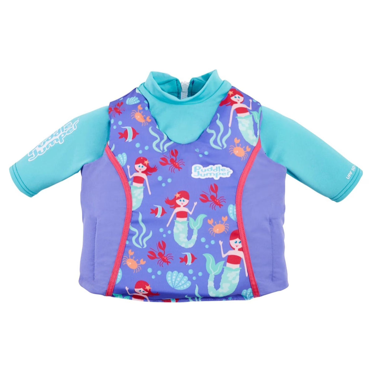 Mermaid 2-in-1 Life Vest with Rash Guard for Children 33-55 Pounds R6063