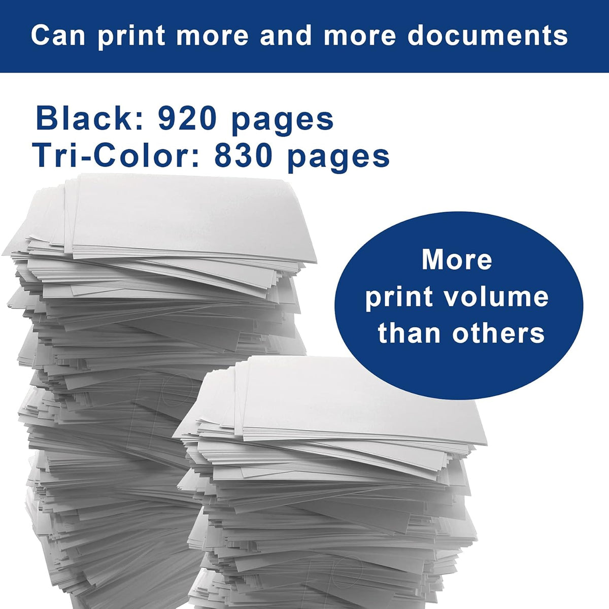 5-Pack Ink Cartridge Replacement for HP Printers (3 Black+2 Tri-Color) V6363