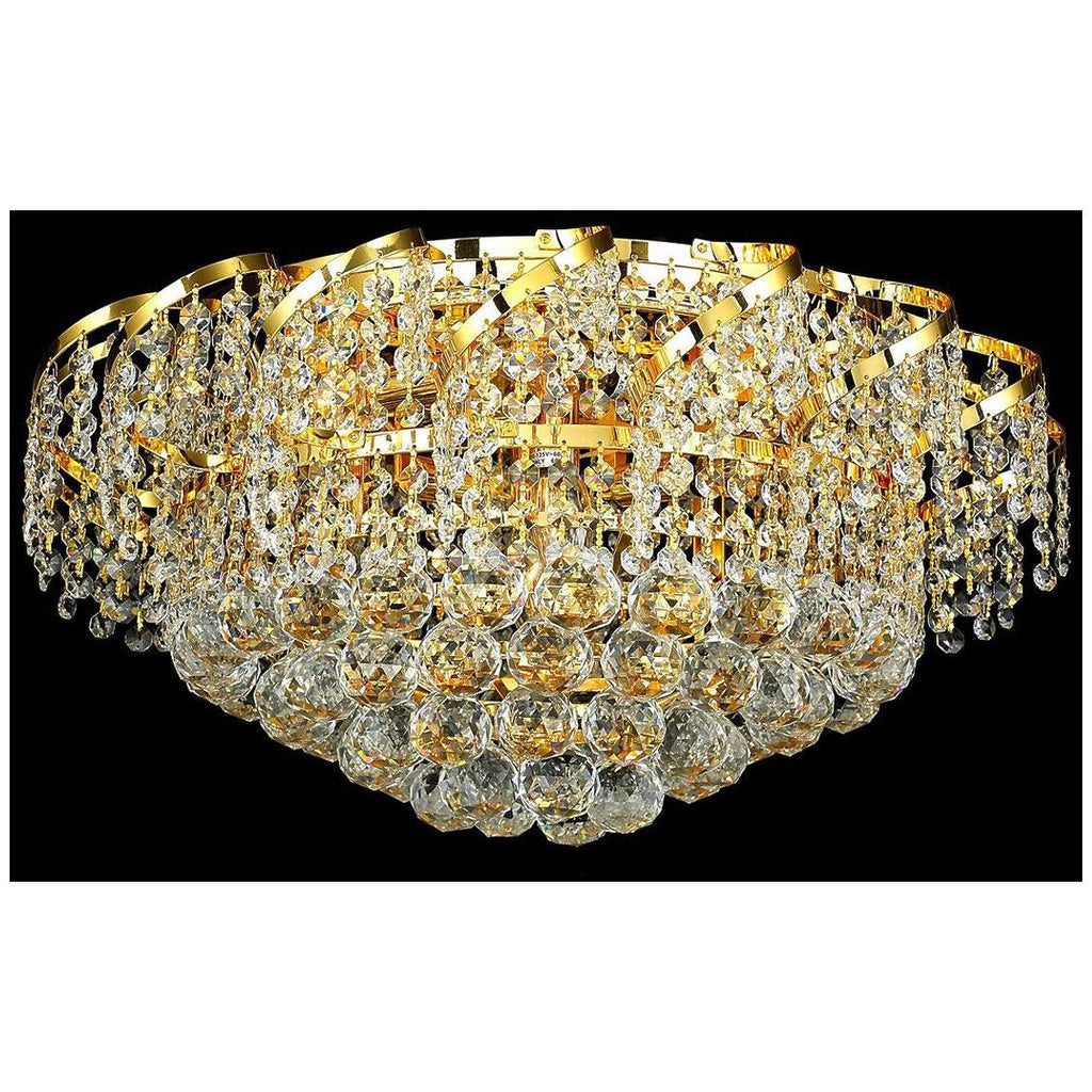 8 Light Gold Flush Mount Crystal D5753