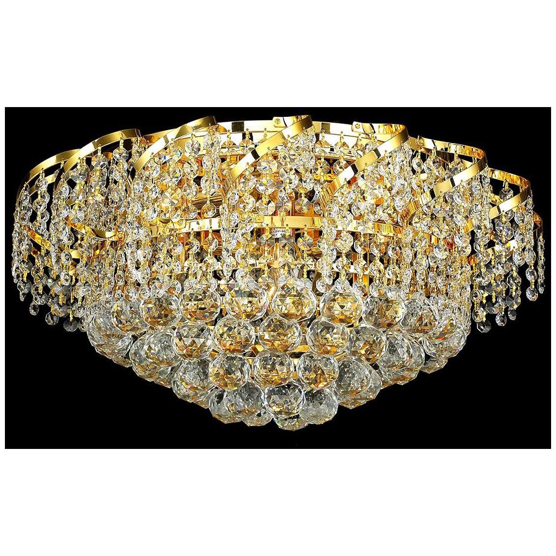 8 Light Gold Flush Mount Crystal D5753