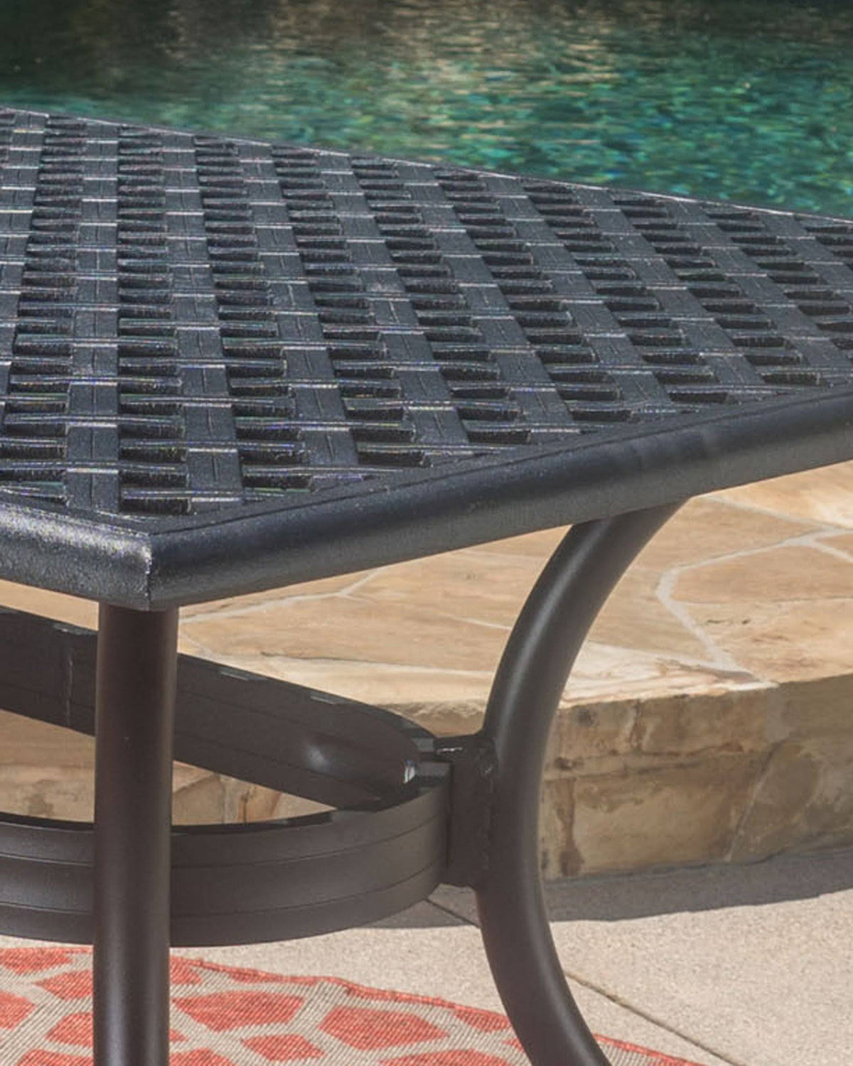 Black Sand Cast Aluminum Rectangle Table R232546