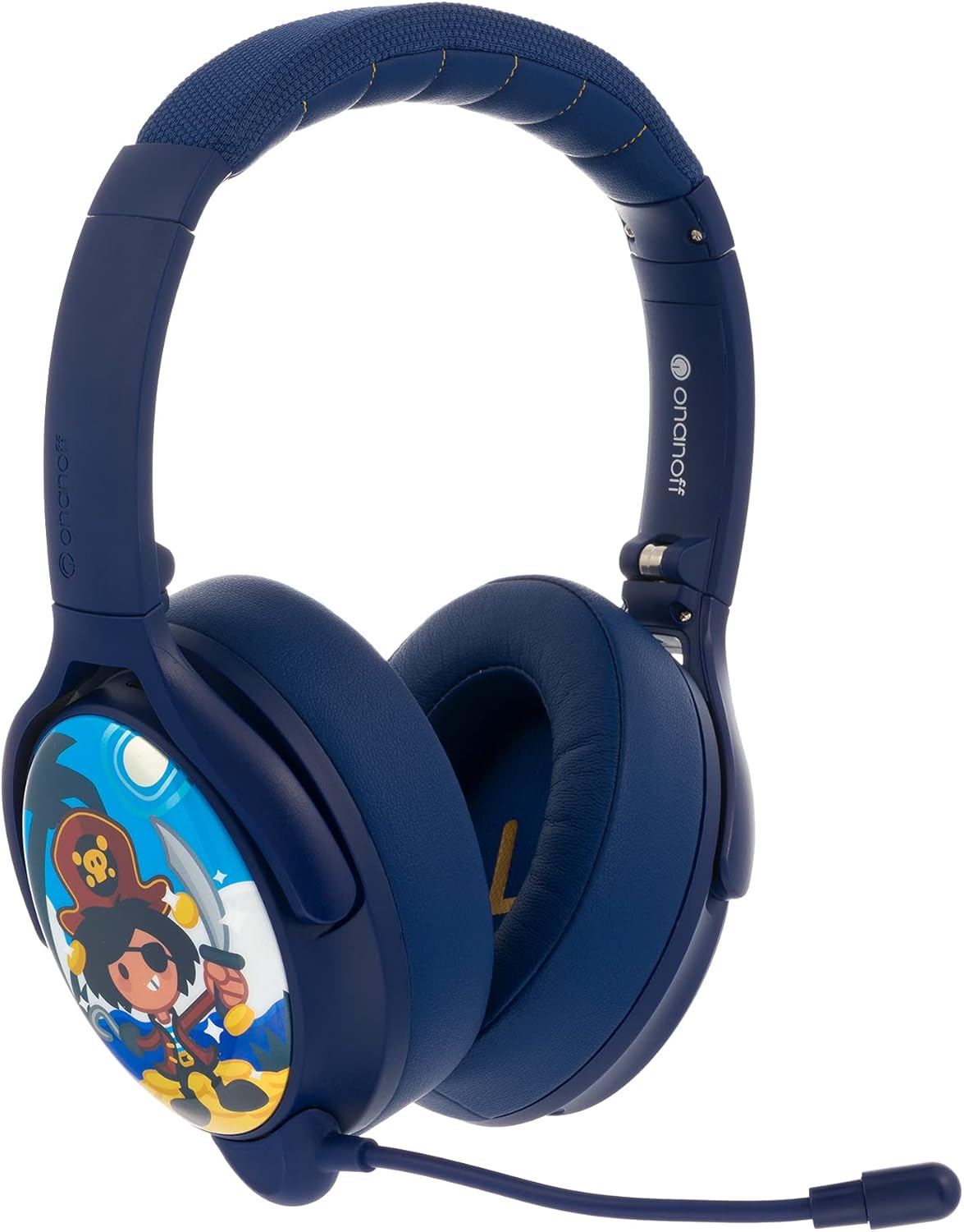 Snow White Over-Ear Bluetooth Headphones with Detachable Boom Microphone V711