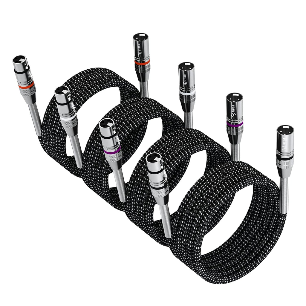 XLR Cable 100ft/30M, Nylon Braided XLR Male to Female, Pack of 2 L895
