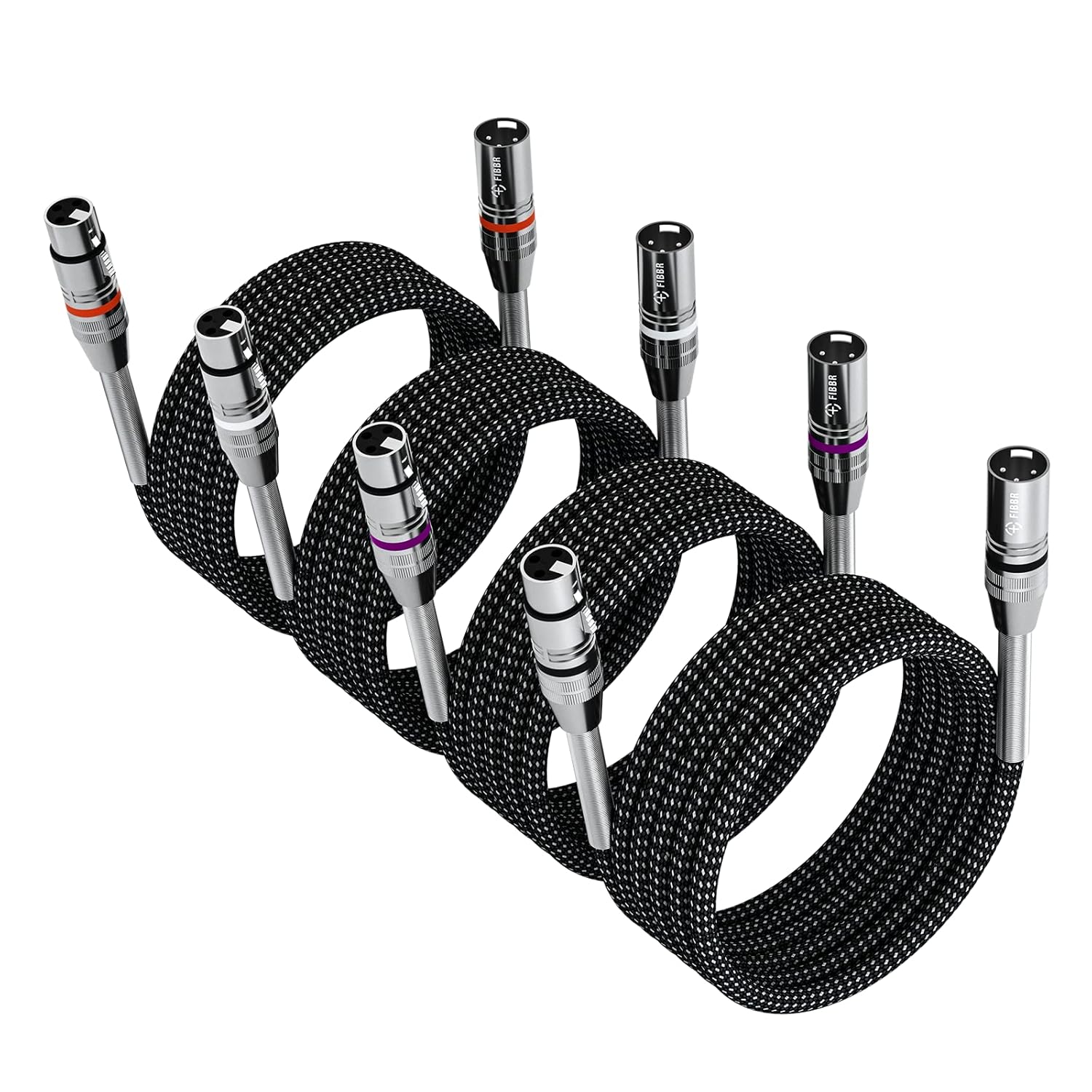 XLR Cable 100ft/30M, Nylon Braided XLR Male to Female, Pack of 2 L895