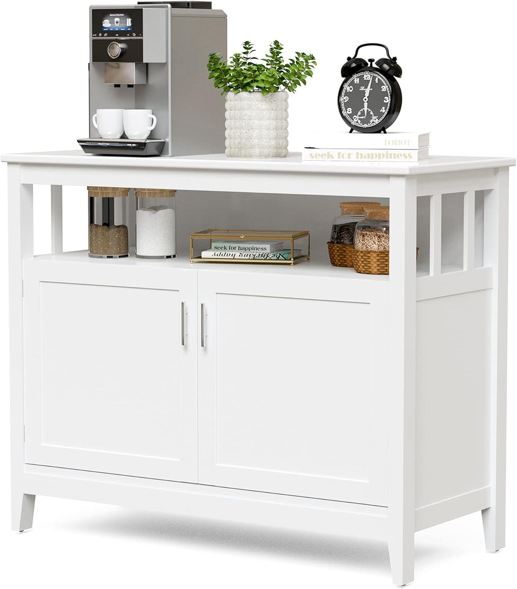 Black Freestanding Buffet Cabinet with Adjustable Shelf, 45 x 20 x 36 inches A277602
