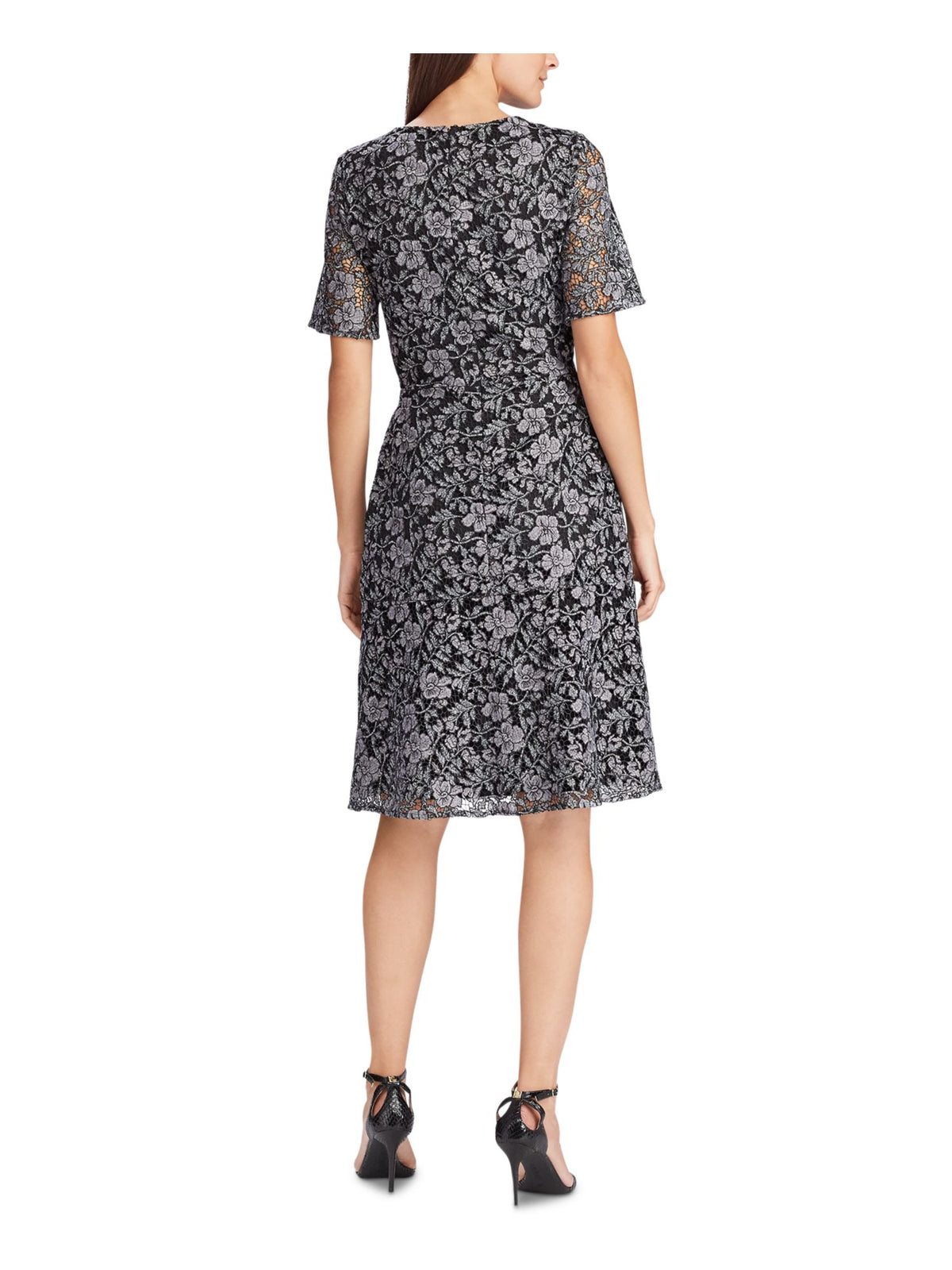 Gray Bell Sleeve Knee Length Fit Flare Cocktail Dress G2428