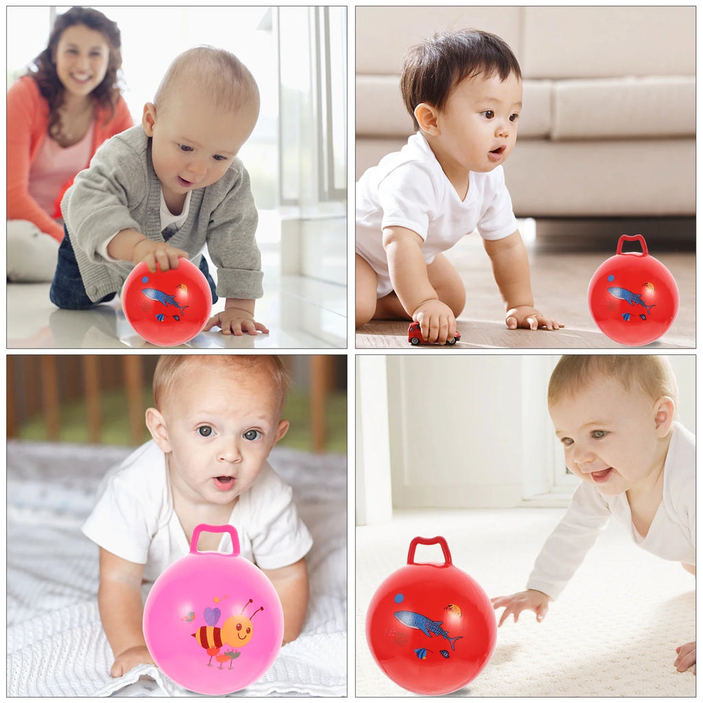 3Pcs Inflatable Hopper Balls with Handle F4248