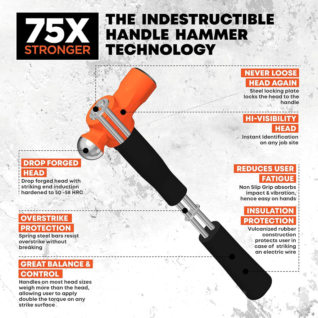 Ball Pein Hammer with Steel Head, Pack of 2 P66764