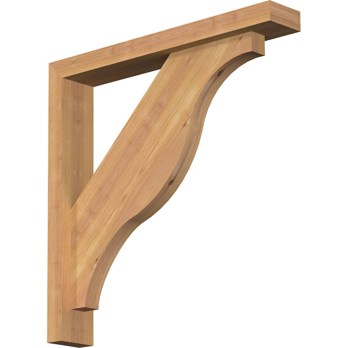 3 1/2x22W x 22x22D x 22x22H Smooth Bracket with Offset Brace, Western Red Cedar O87876
