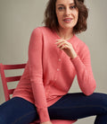 Pink Cashmere Crew Neck Cardigan W4772