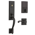 Satin Black Right Hand Single Cylinder Handleset with Interior Lever Y198