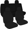 Navy Blue Solid Color Car Seat Covers with 4 Headrest Covers C29594