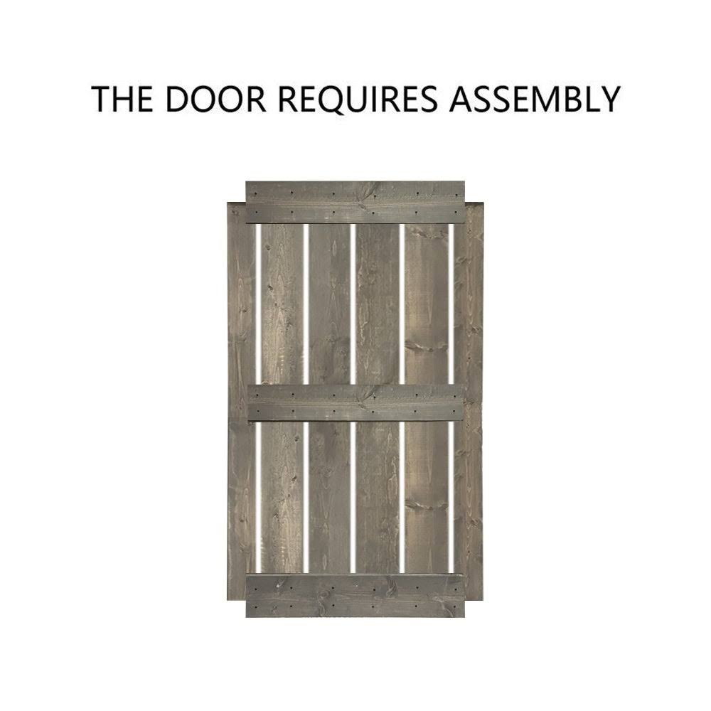 Charcoal Black 42 x 84 Solid Wood Interior Sliding Barn Door A715