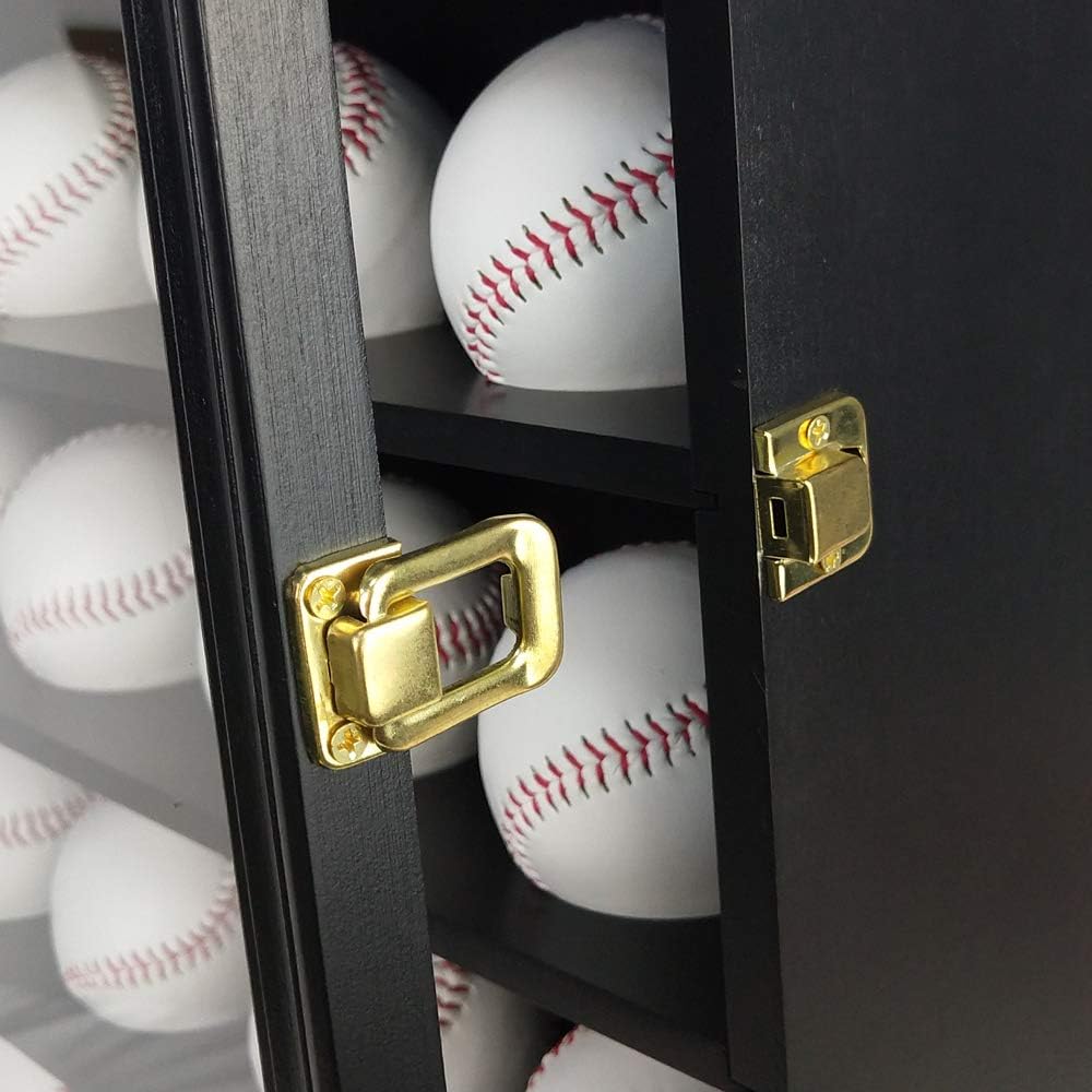 20 Baseball Display Case Cabinet with UV Protection Glass Door N213