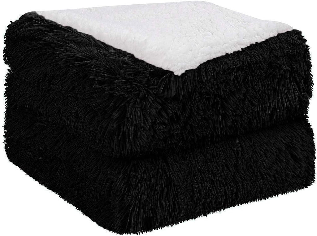 Queen Size Faux Fur Reversible Sherpa Blanket W370776