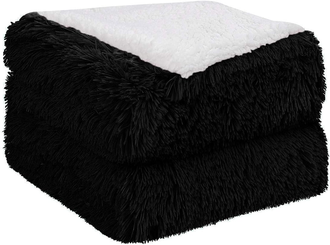 Queen Size Faux Fur Reversible Sherpa Blanket W370776