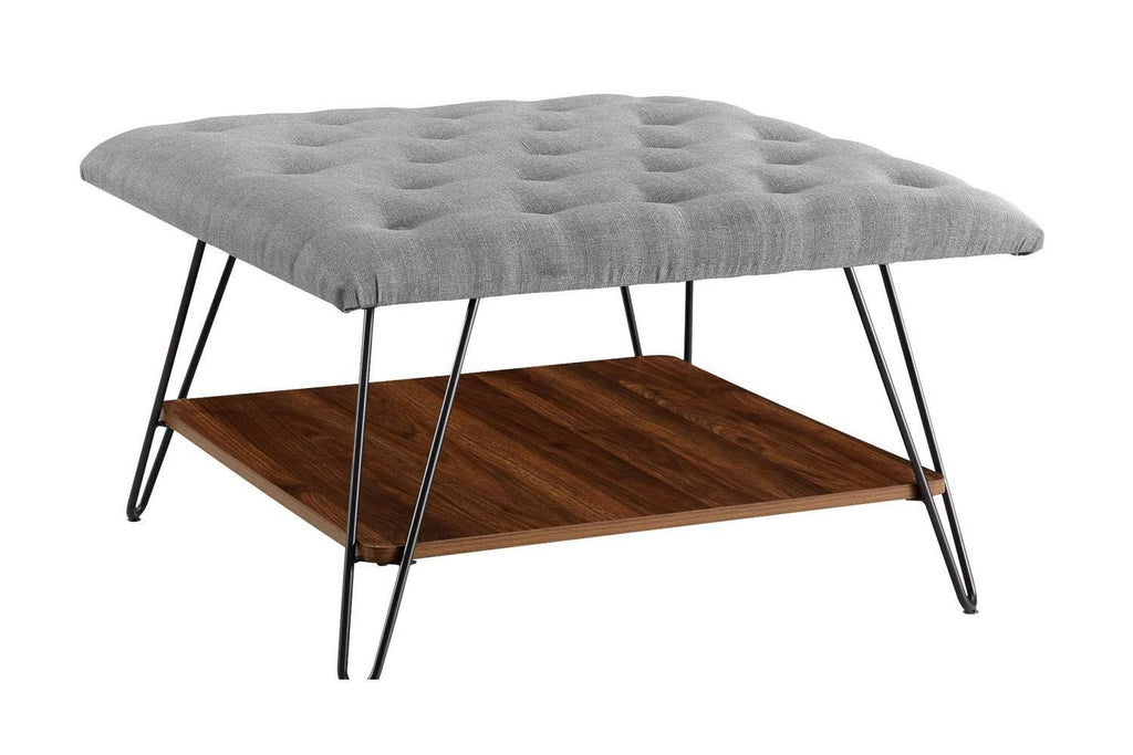 Grey Tufted Ottoman S10281