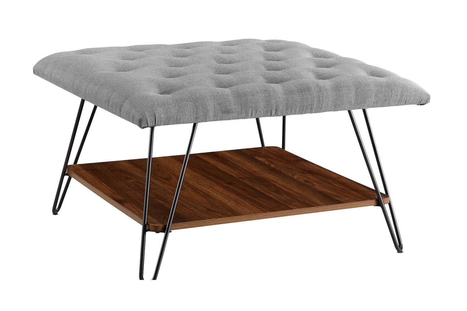 Grey Tufted Ottoman S10281