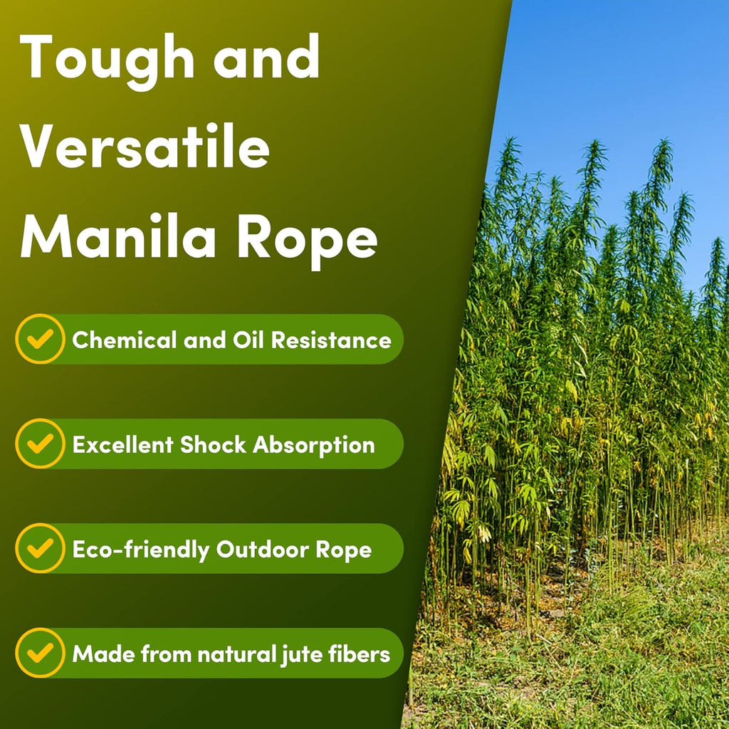 Thick Jute Rope 1 inch x 100 ft 4 Strand Twisted X2967