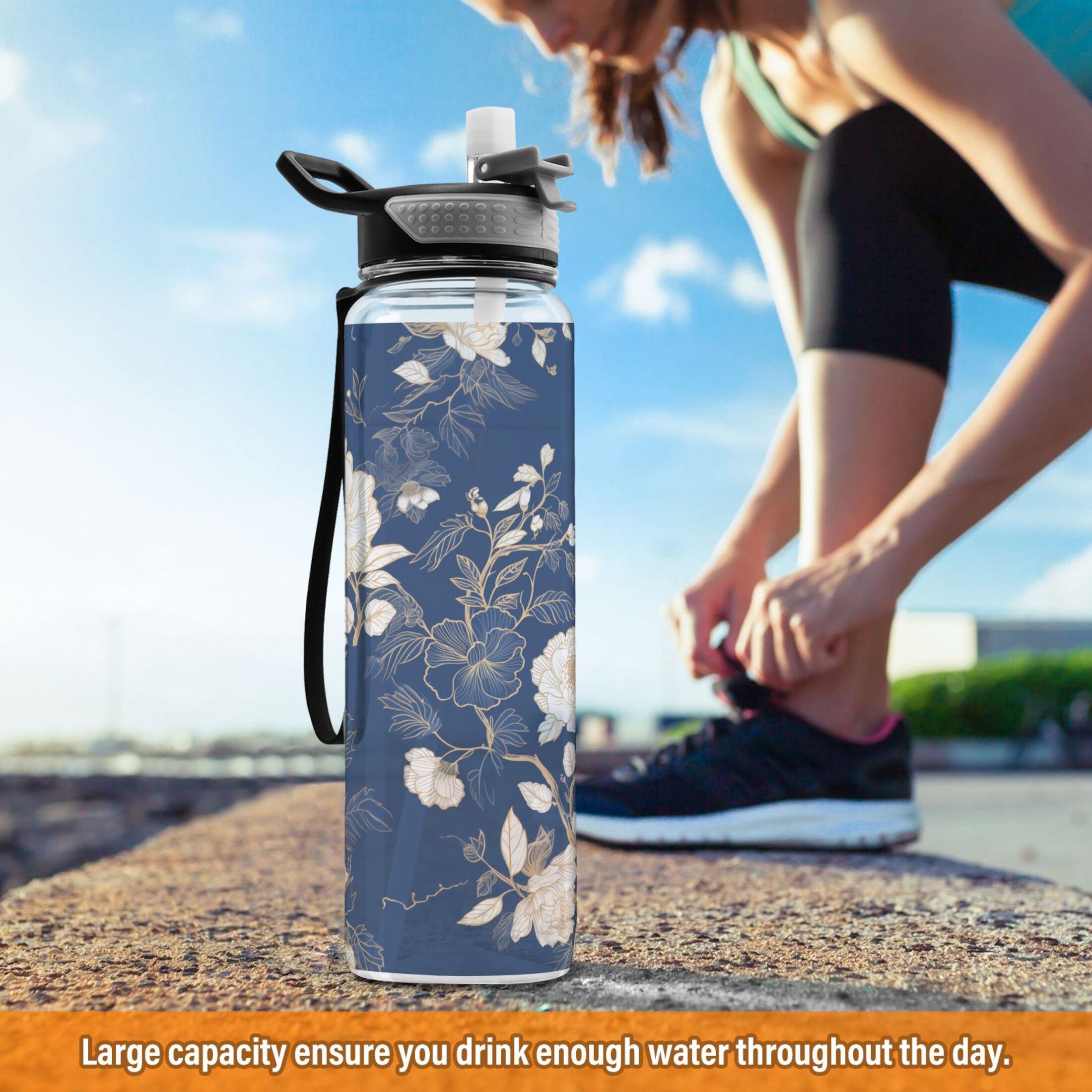 32oz Tritan Water Bottle with Straw C331012