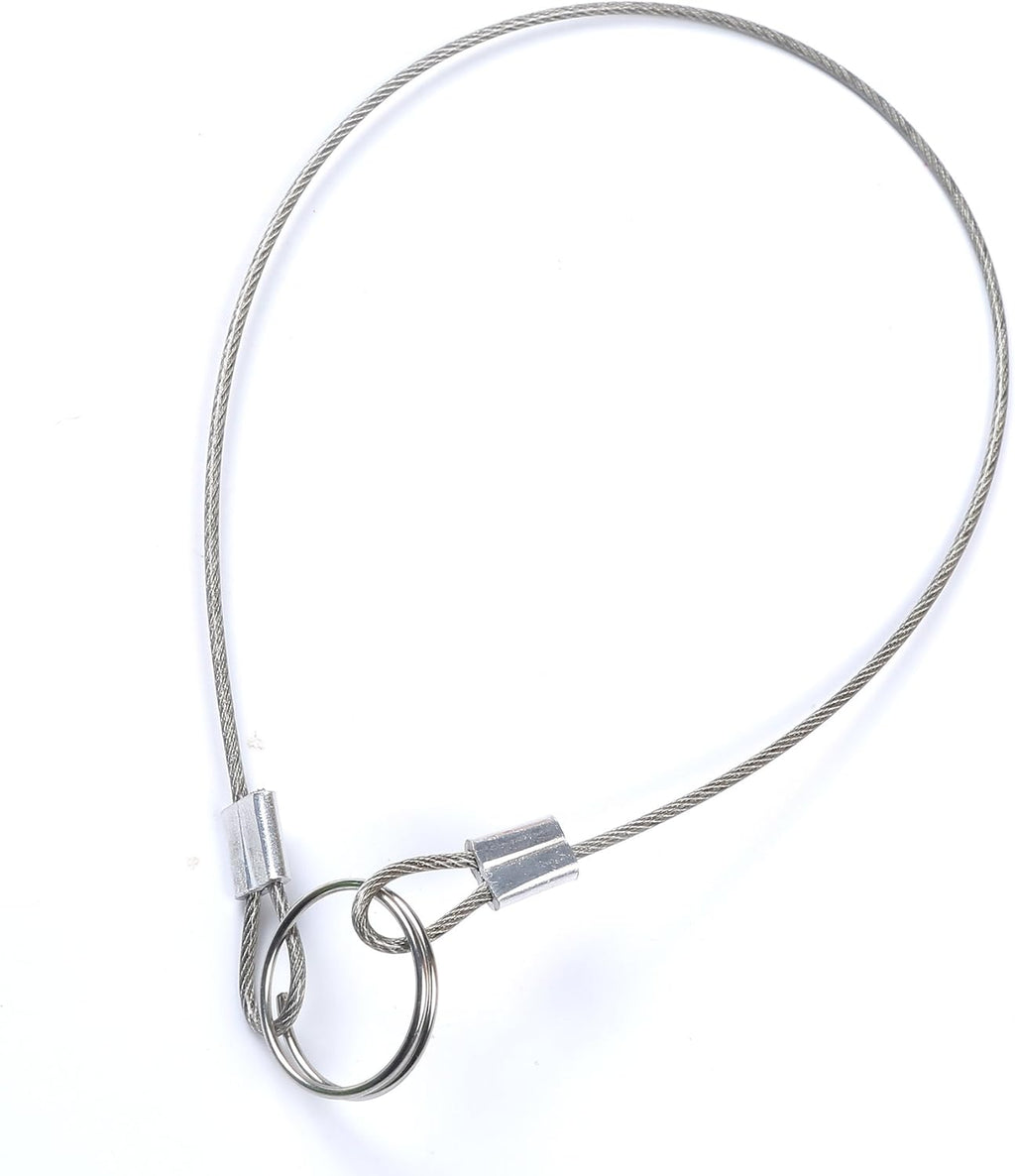 Stainless Steel Lanyard Cable Tether 2 Loops with Quick Release Ring Rubber Coating 12 (30.5cm) Set of 10 I9369